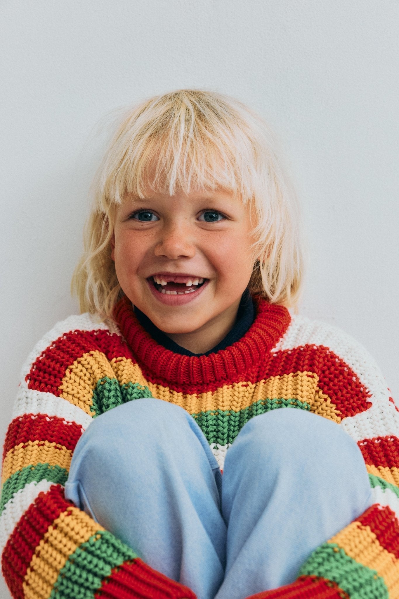 Lantana Jumper Tulip Red Knit Stripes