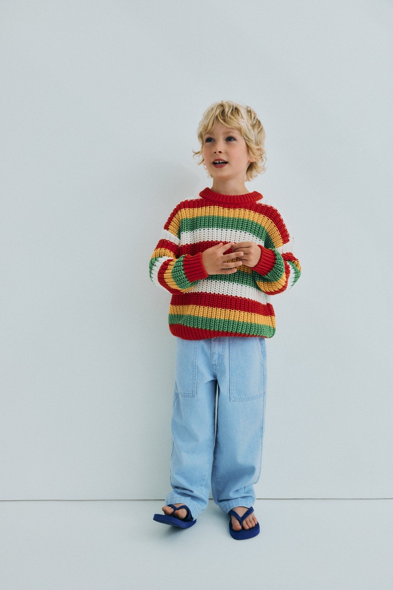 Lantana Jumper Tulip Red Knit Stripes