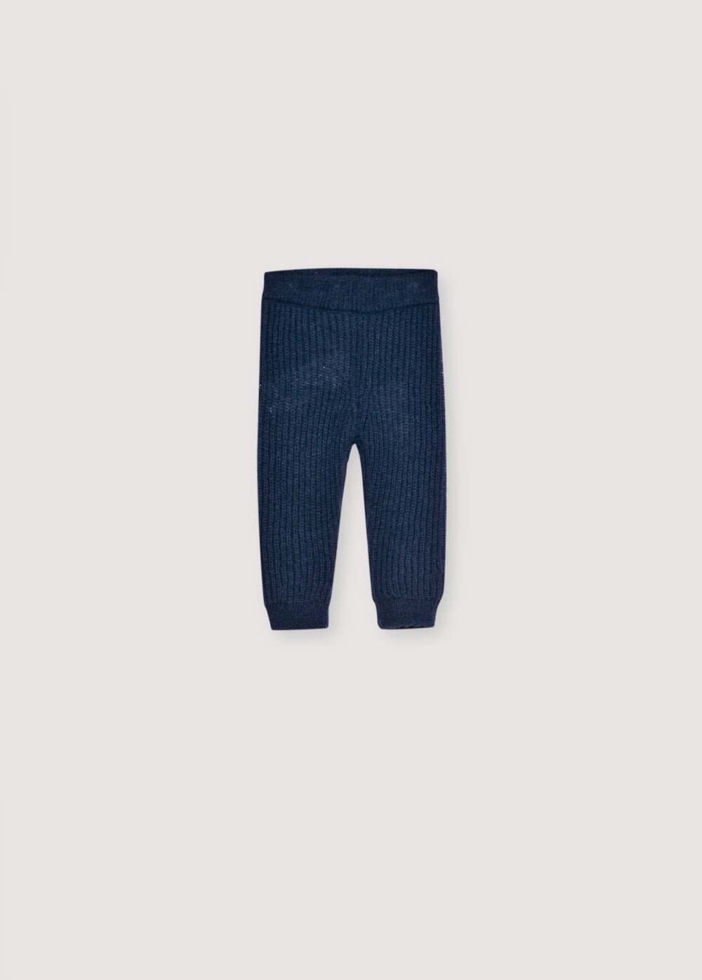 Legging en mohair en fine maille côtelée avec taille réglable et cordon. Il s'associe parfaitement au cardigan assorti pour créer un look complet.