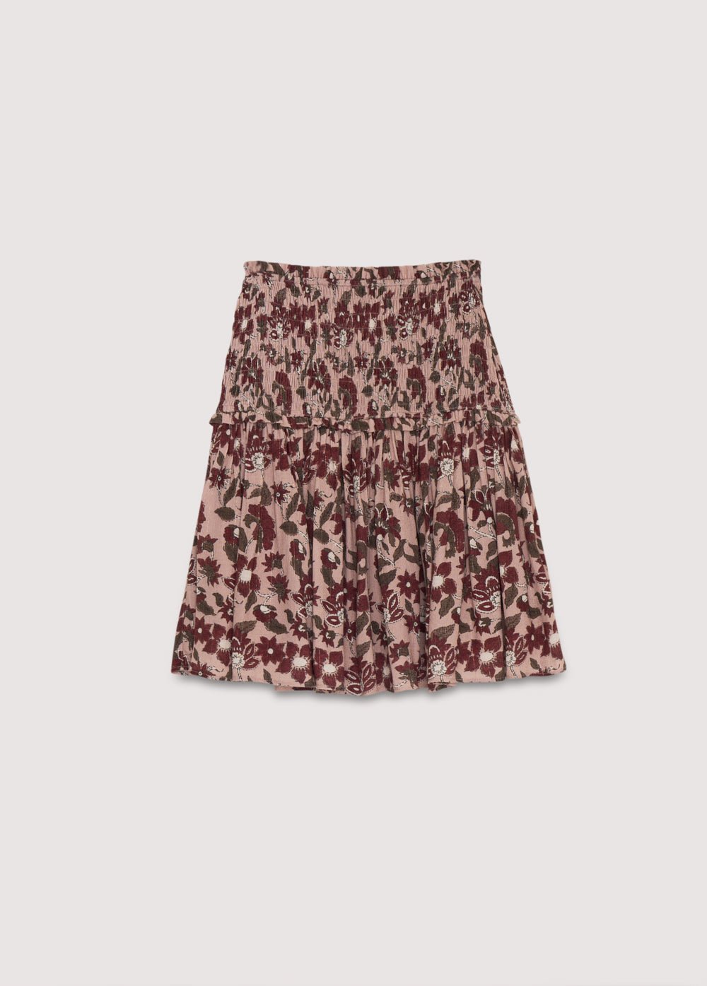 Jupe courte en viscose douce avec un imprimé Lua exclusif. The New Society. Collection Femme AW25.