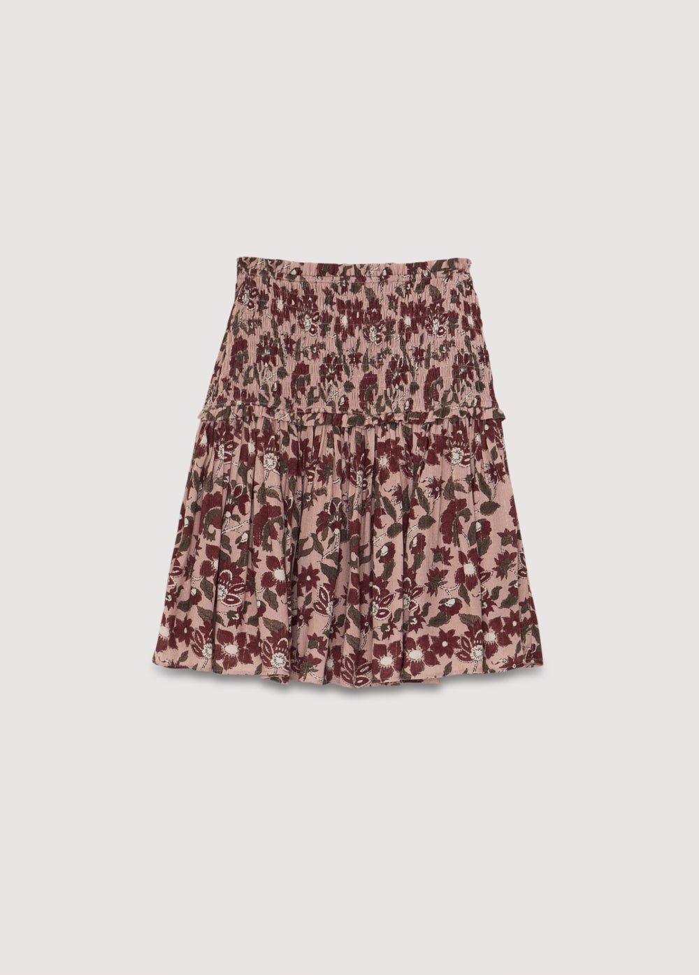 Jupe courte en viscose douce avec un imprimé Lua exclusif. The New Society. Collection Femme AW25.