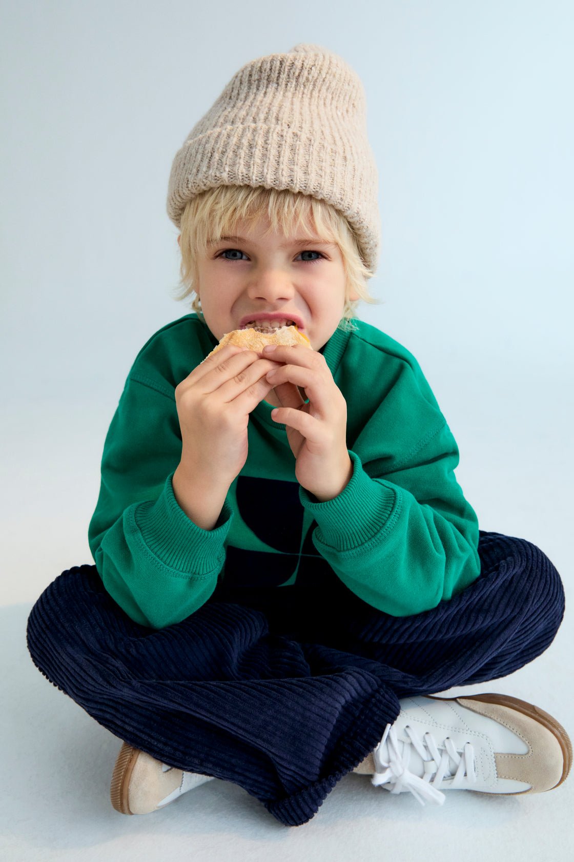 Rib knit wool beanie, perfect for pairing with the matching sweater.