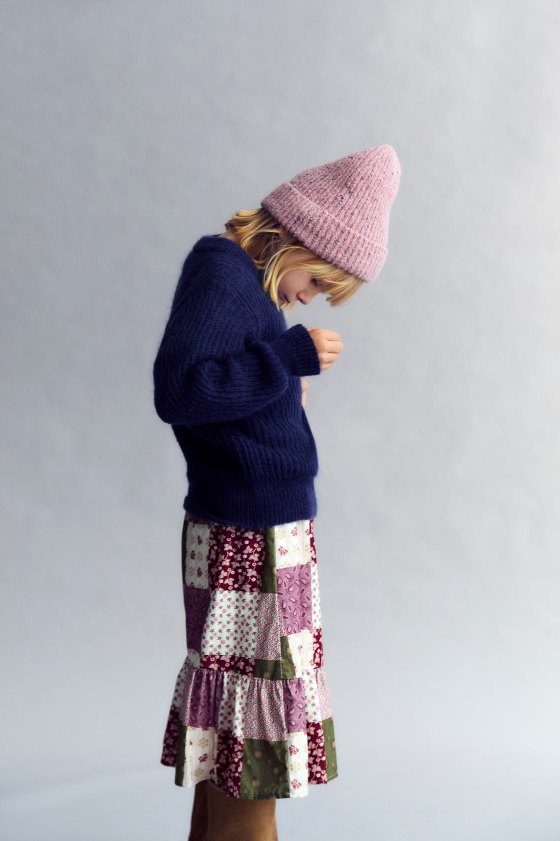 Rib knit wool beanie, perfect for pairing with the matching sweater.