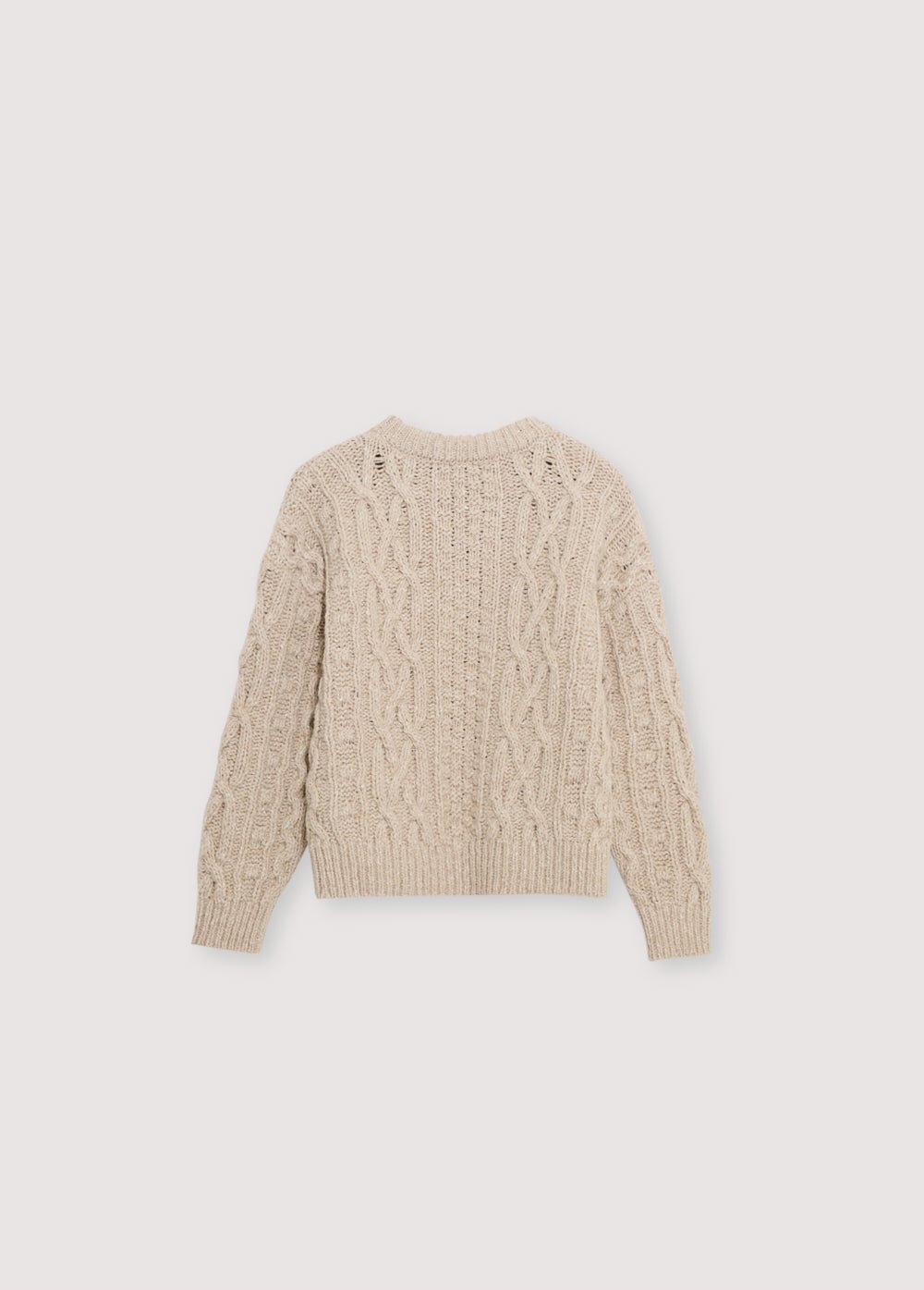 One of our classic knit patterns, this time crafted in recycled wool quality with a new textured knit design.