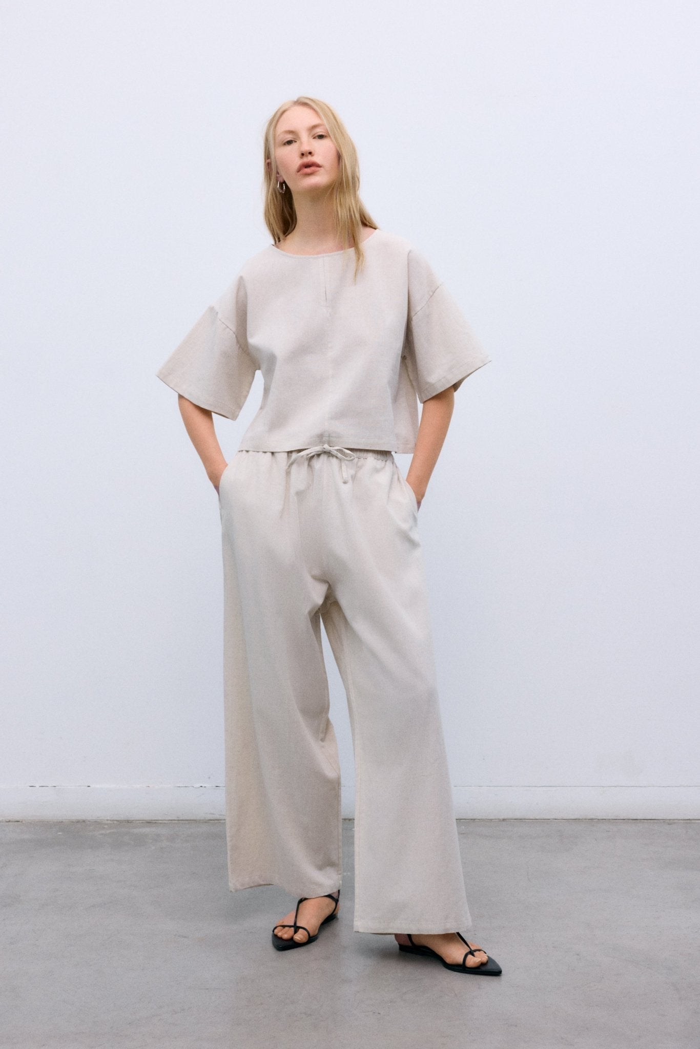 Melissa Woman Pant Palazzo Sand Vigore