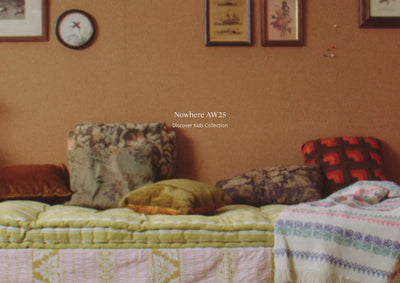 Kids from The New Society’s Nowhere Autumn-Winter 2025 campaign enjoying nature together.