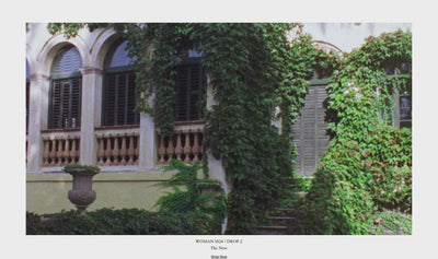 Model in a flowing linen set from the new Spring Summer 2026 collection walking outdoors.