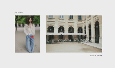 A woman wearing looks from the Campaña Woman AW26 collection in a natural setting. The campaign captures effortless elegance through relaxed poses and authentic moments, highlighting timeless silhouettes, refined details, and comfortable fabrics in seasonal tones.