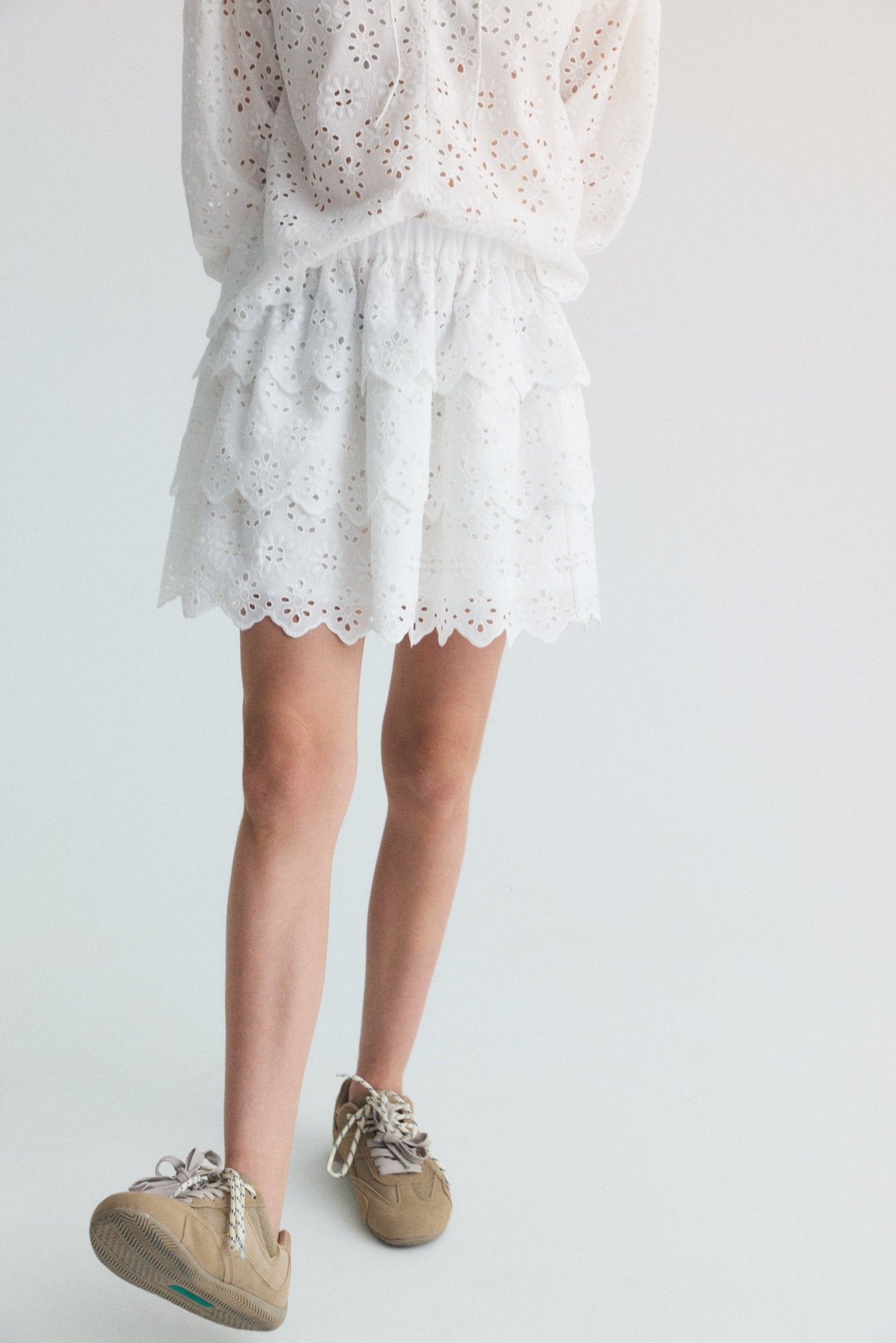 Teen skirt crafted from beautiful embroidered cotton fabric