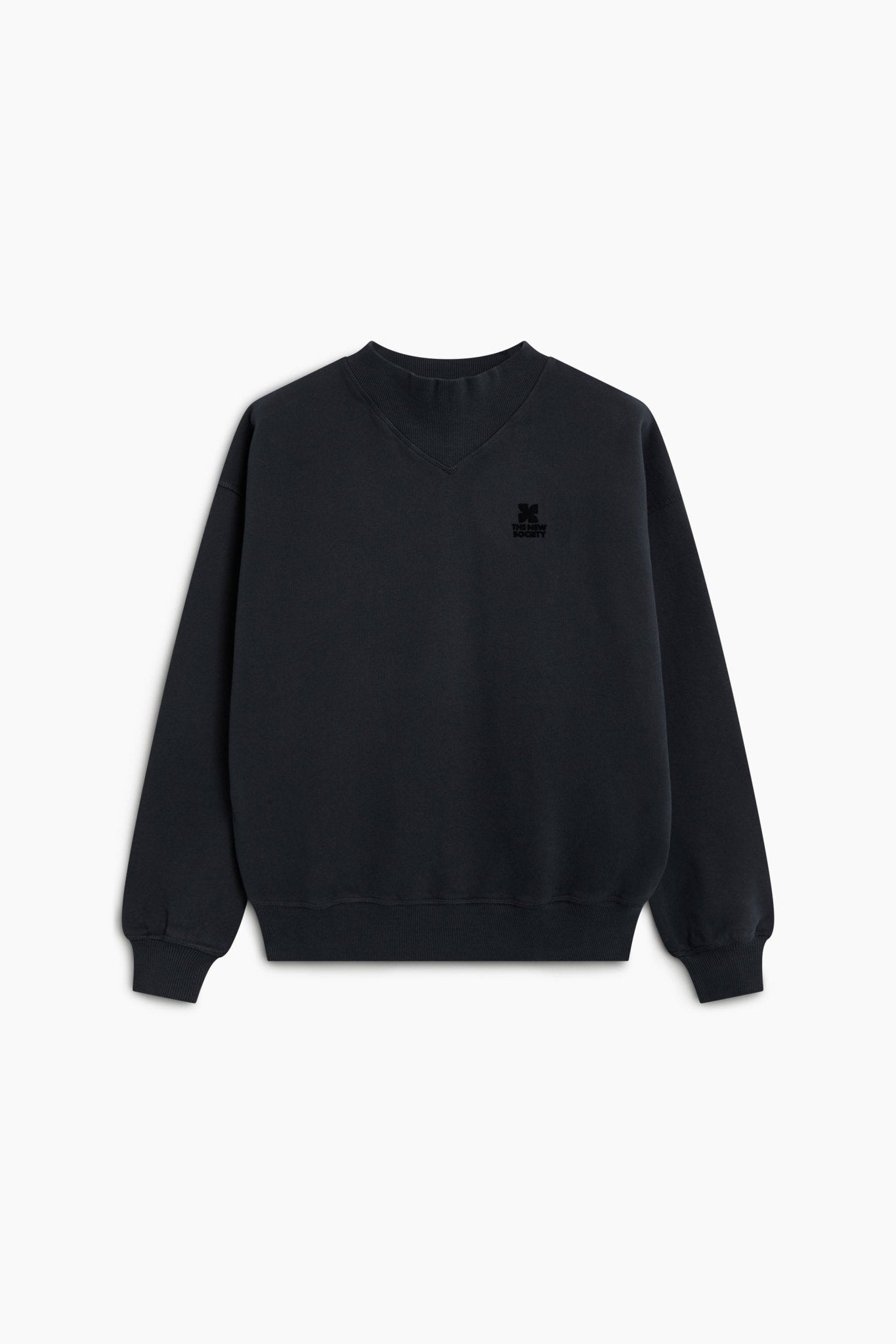 TNS Logo Rib Collar Woman Sweatshirt Moonless Night