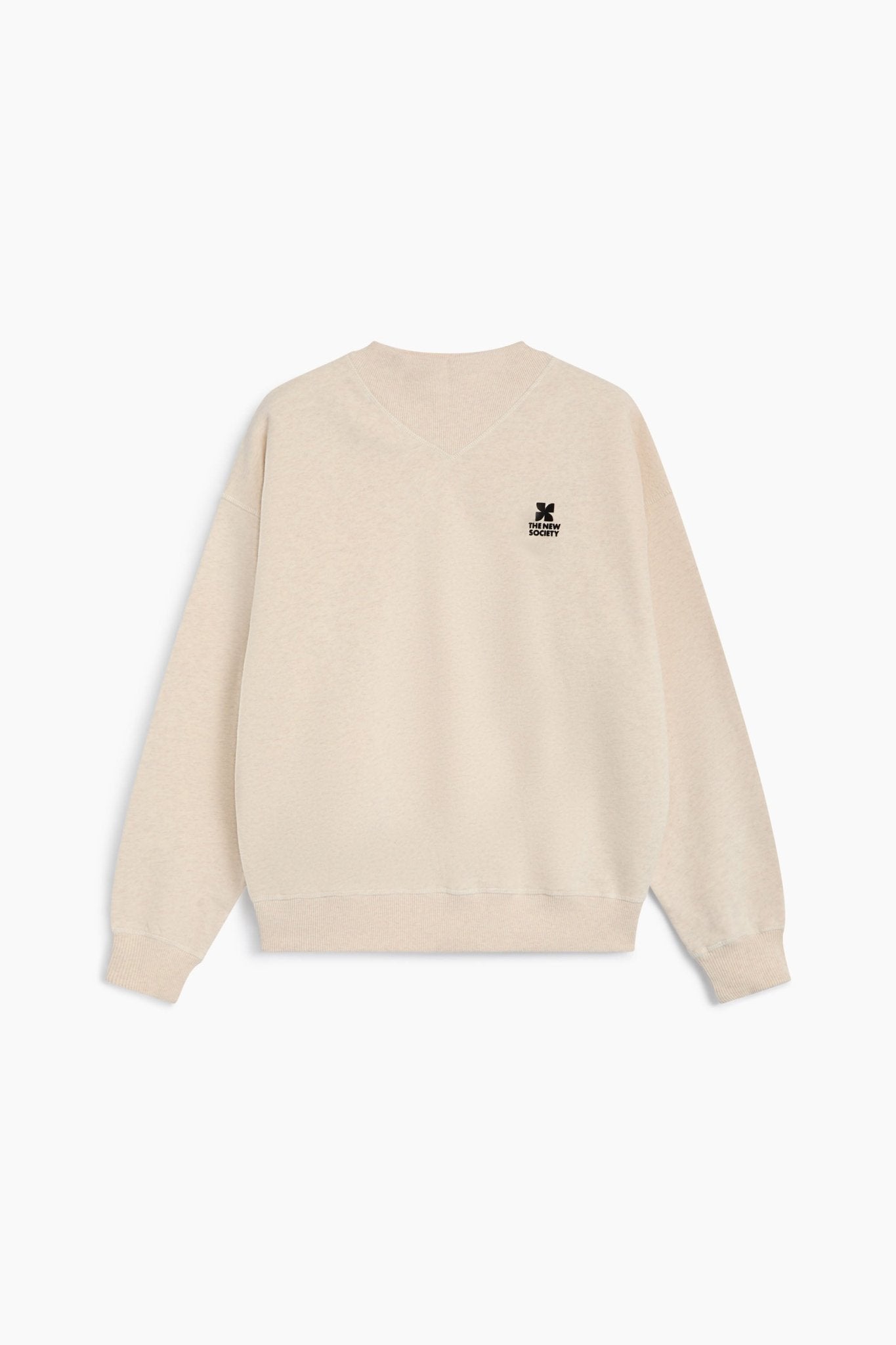TNS Logo Rib Collar Woman Sweatshirt Whisper White Melange