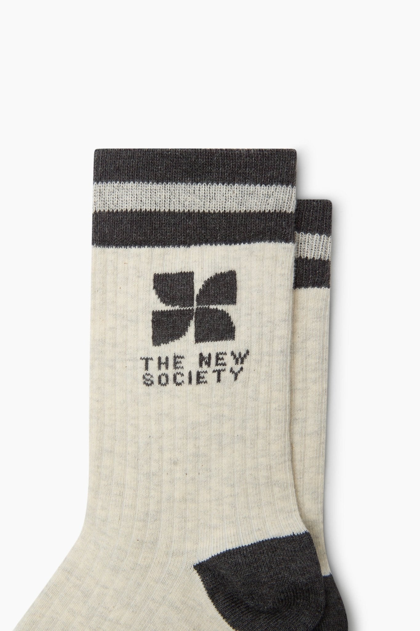 TNS Logo Socks Whisper White Melange