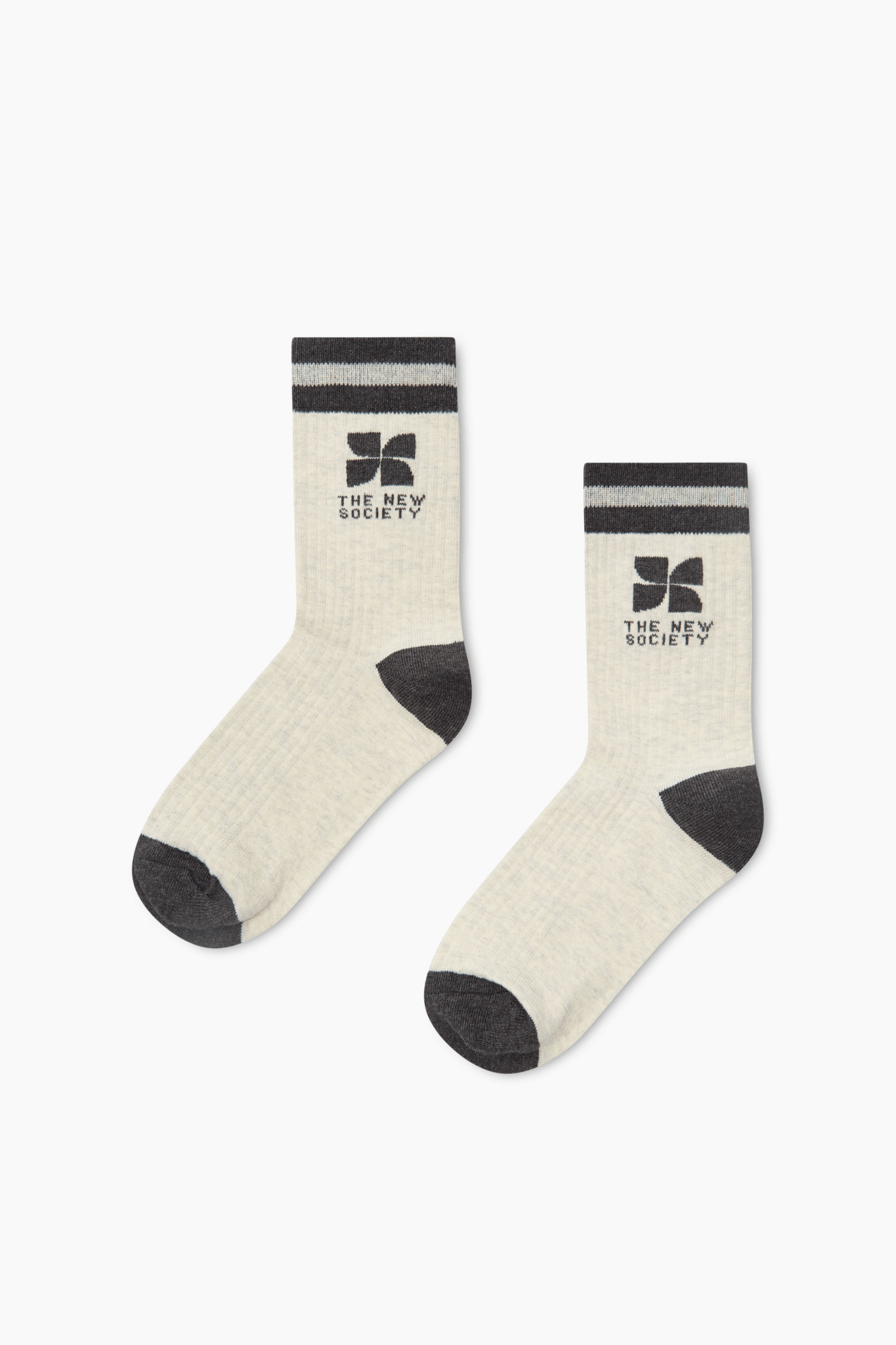 TNS Logo Socks Whisper White Melange