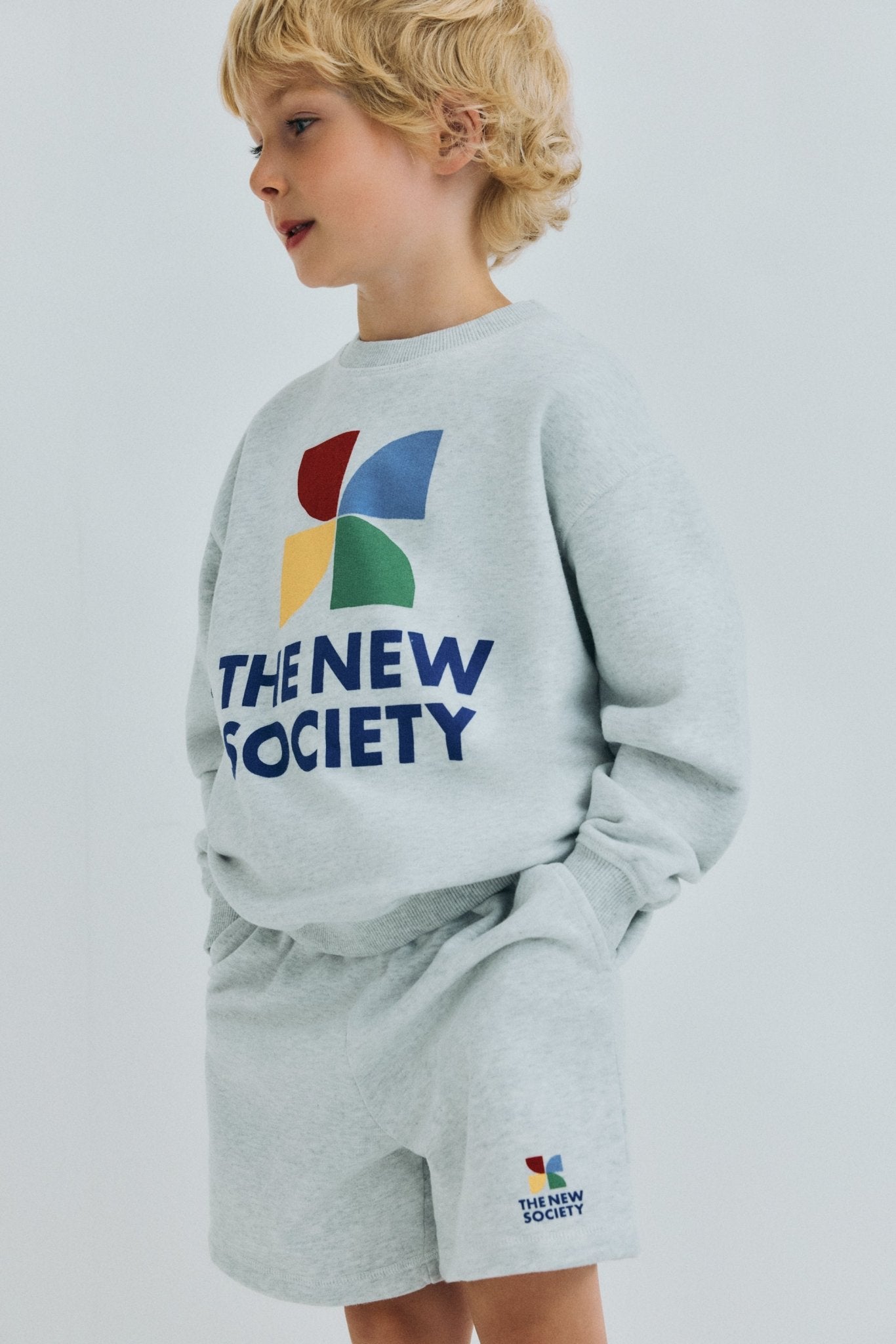 TNS Logo Sweatshirt Hellgrau Melange