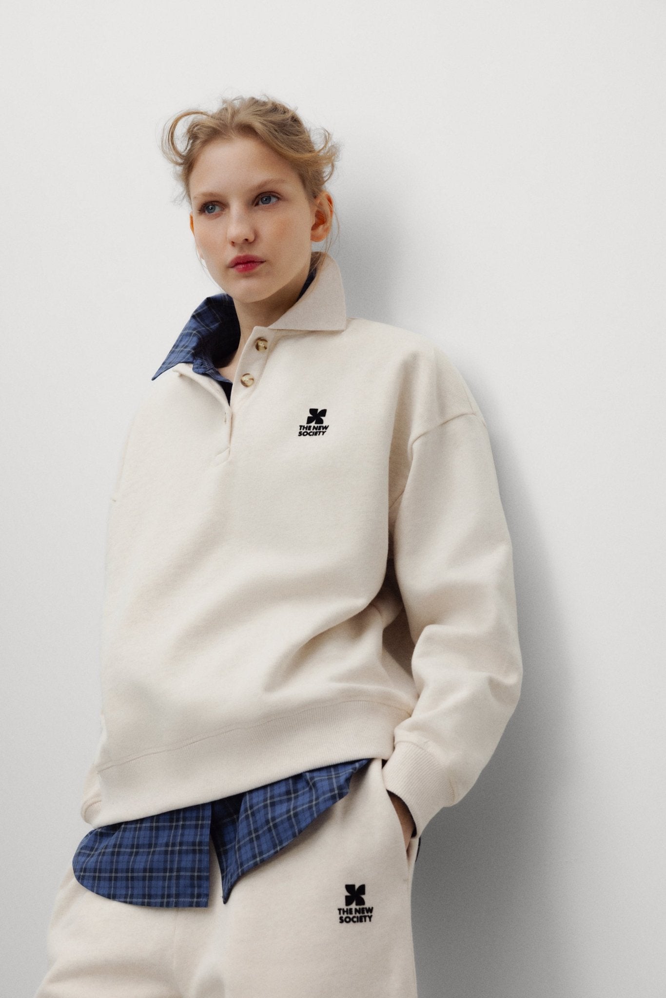 TNS Logo Woman Polo Whisper White MelangePolos