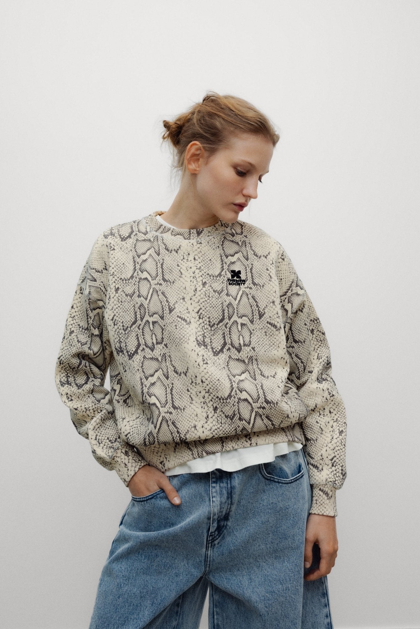 TNS Logo Woman Sweatshirt Snake Printsweatshirt
