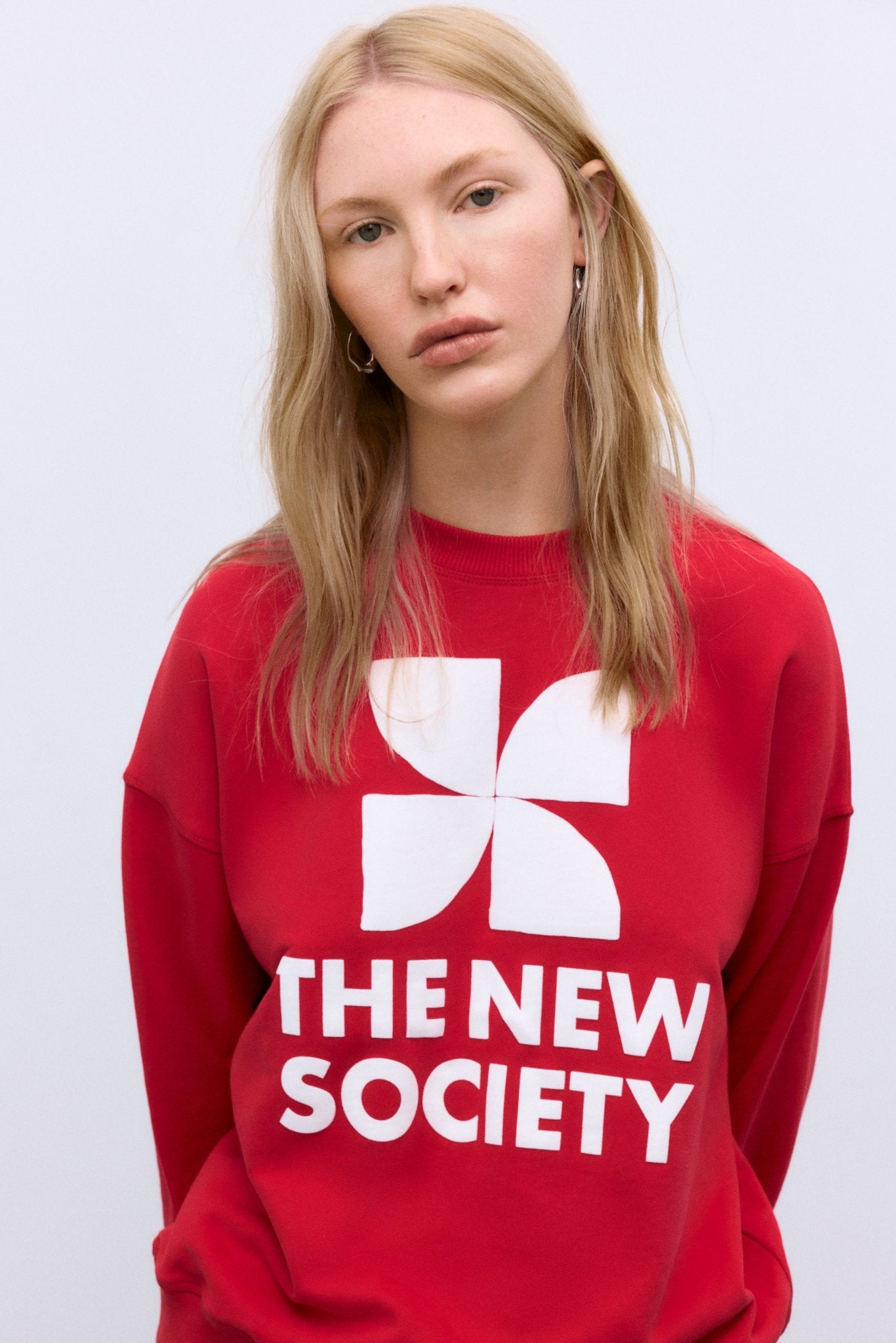 TNS Logo Woman Sweatshirt Tulip Red