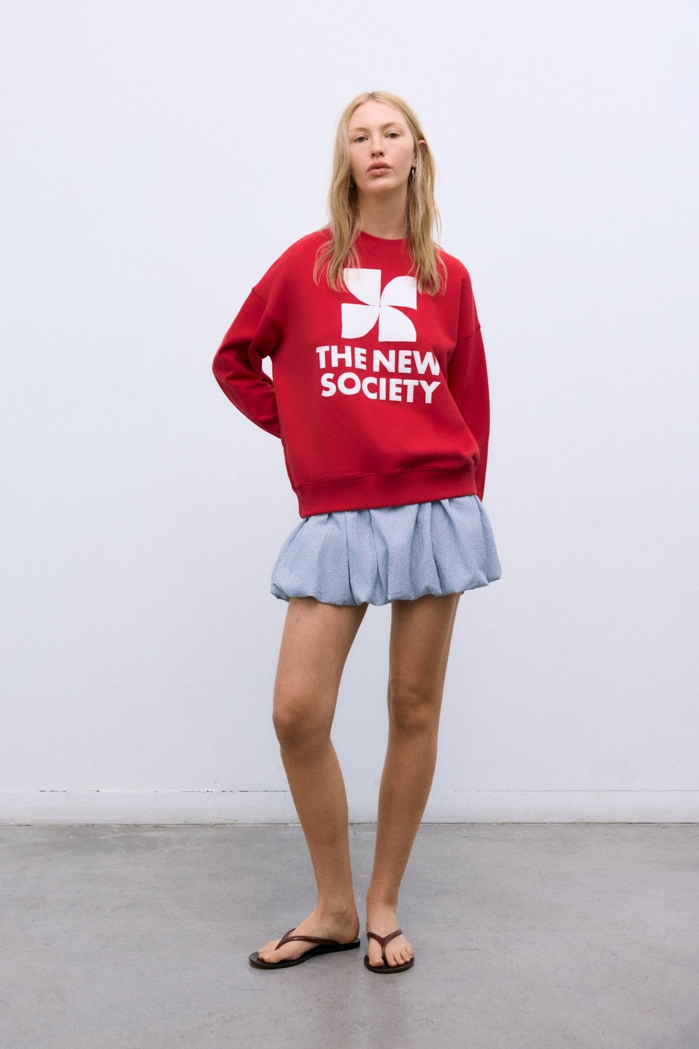 TNS Logo Woman Sweatshirt Tulip Red