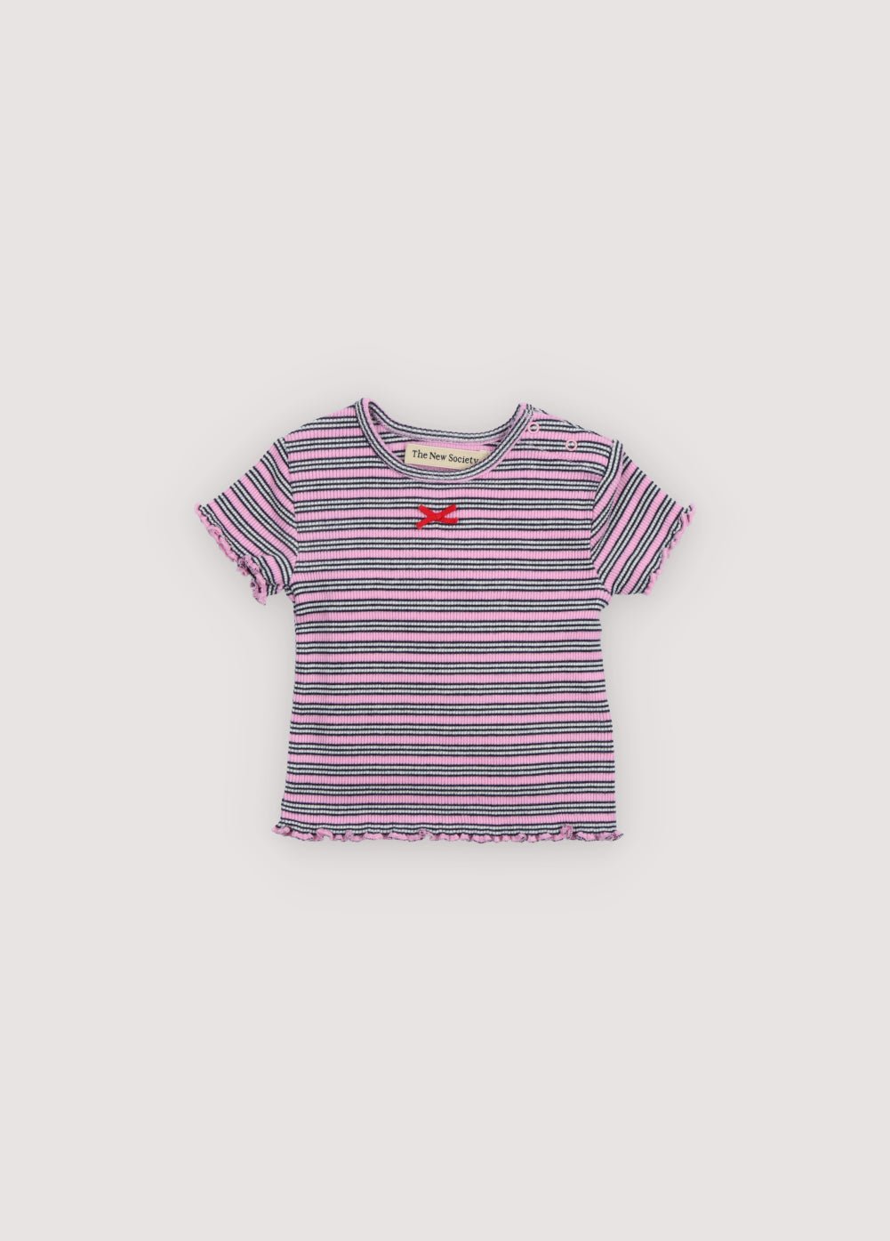 TNS Rib Baby Tee Pink Lavander Mini Stripes_Samplingtee