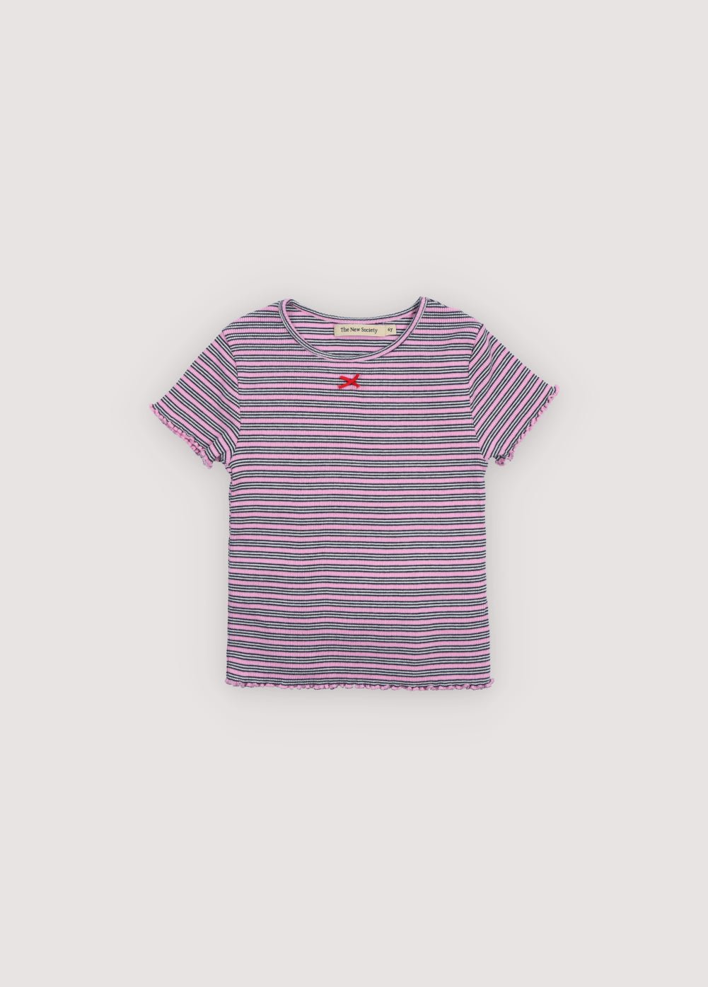 TNS Rib Tee Pink Lavander Mini Stripes
