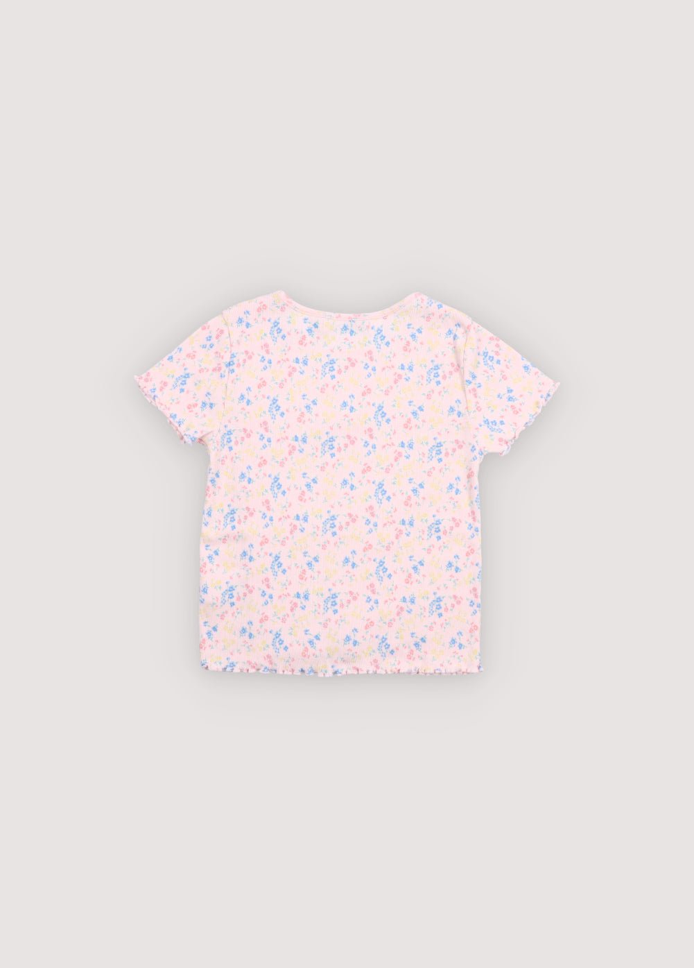 T-Shirt aus feinem, weichem Rippstoff mit schönem Blumenprint und rundem Ausschnitt.